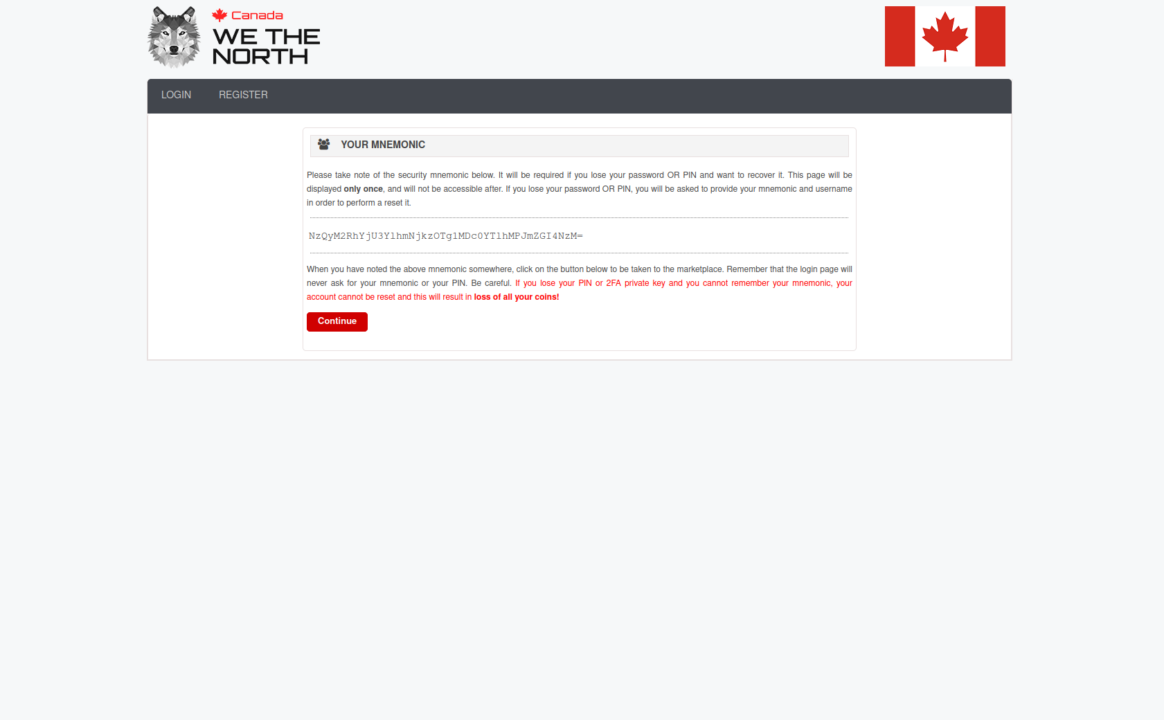 WeTheNorth Market Mnemonic Recovery